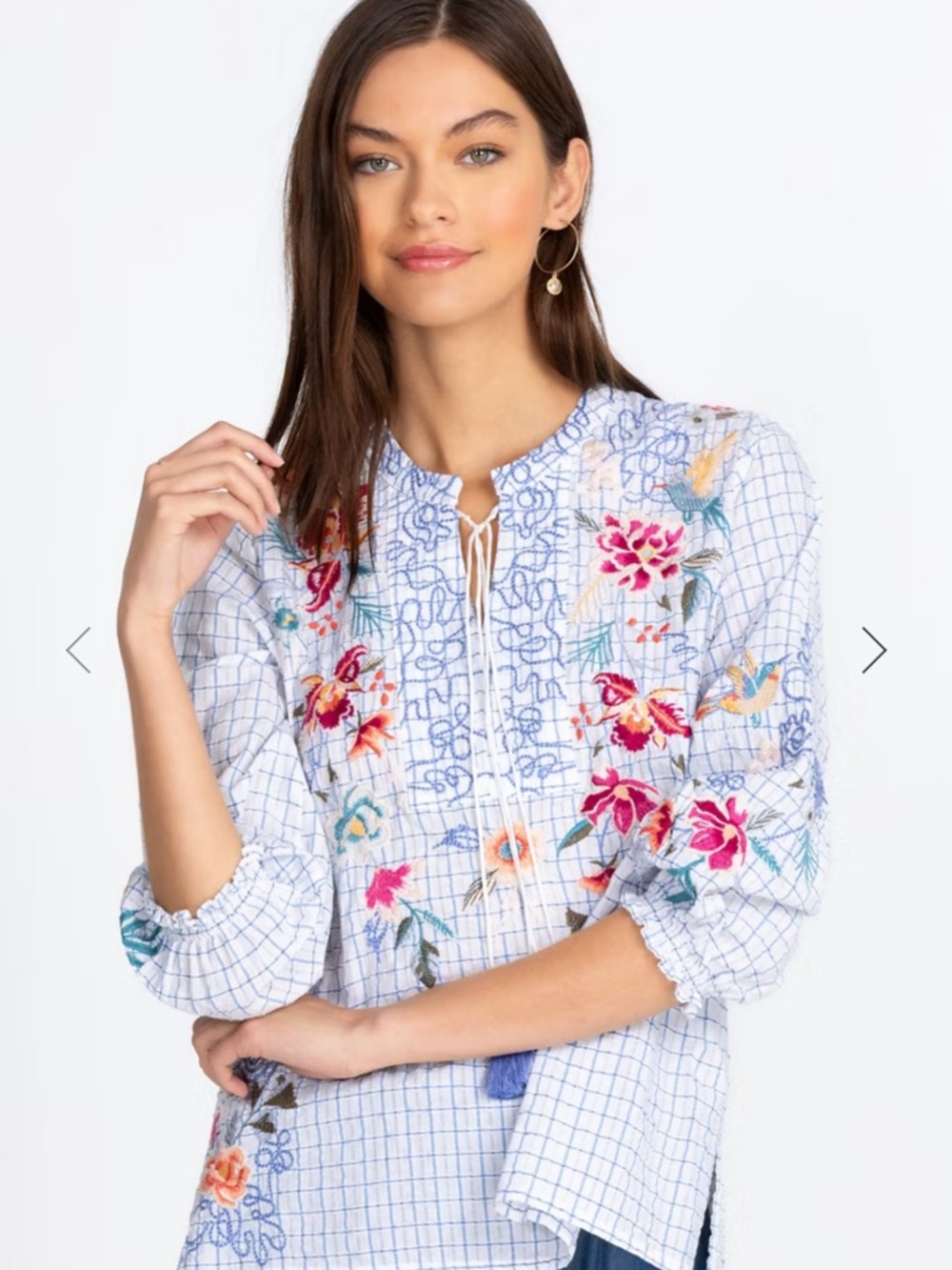 Johnny Was MIRO TASSLE BLOUSE